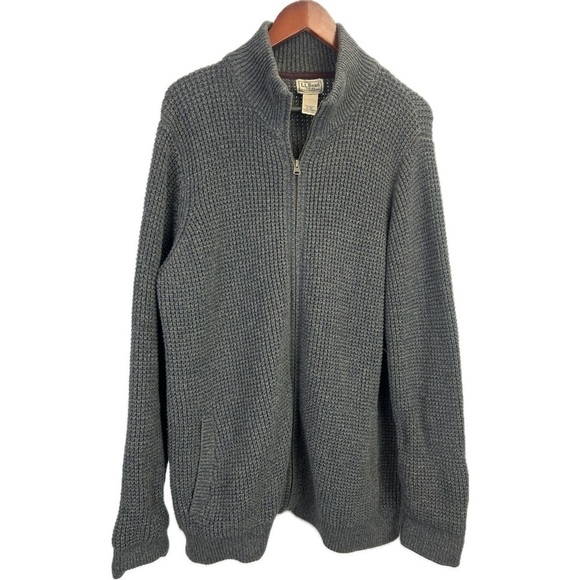 L.L. Bean Men’s Waffle Sweater Full Zip Size XL-Tall - Picture 1 of 11